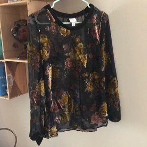 Floral see through shirt